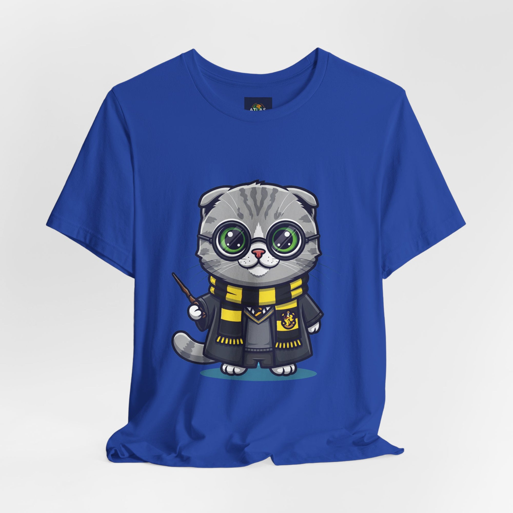 Hufflepurr Harry Potter T-Shirt - Funny Wizarding World Tee | Cute Potter Cat Gift - Atlas Briefly