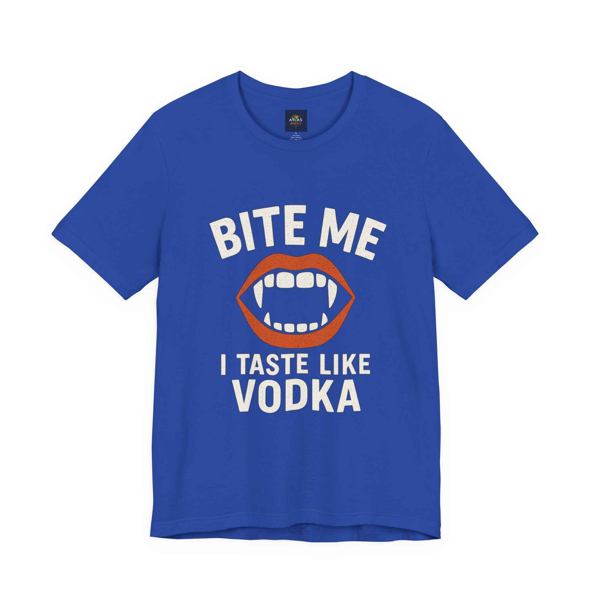Funny Halloween Vodka T-Shirt – “Bite Me, I Taste Like Vodka” - Atlas Briefly