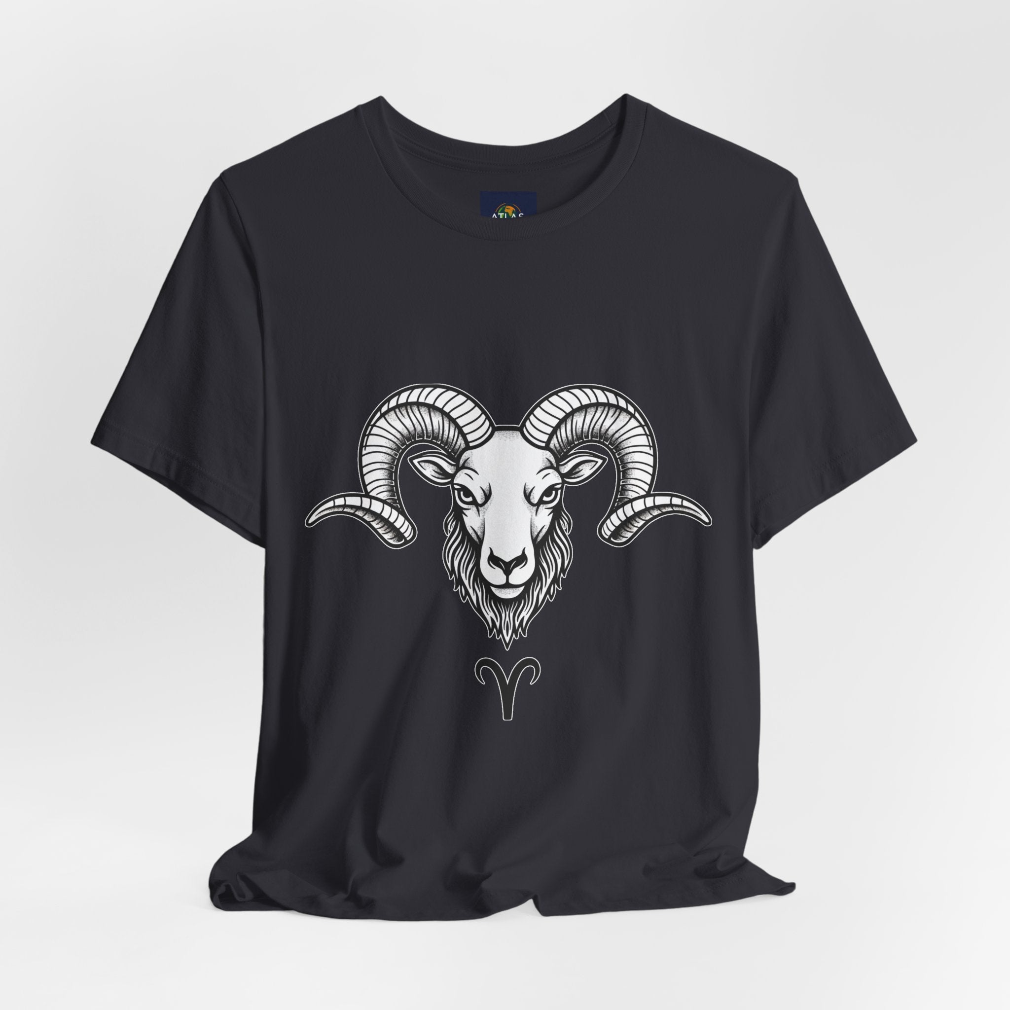 Aries Horoscope Tee - Unisex Black and White Minimal Design