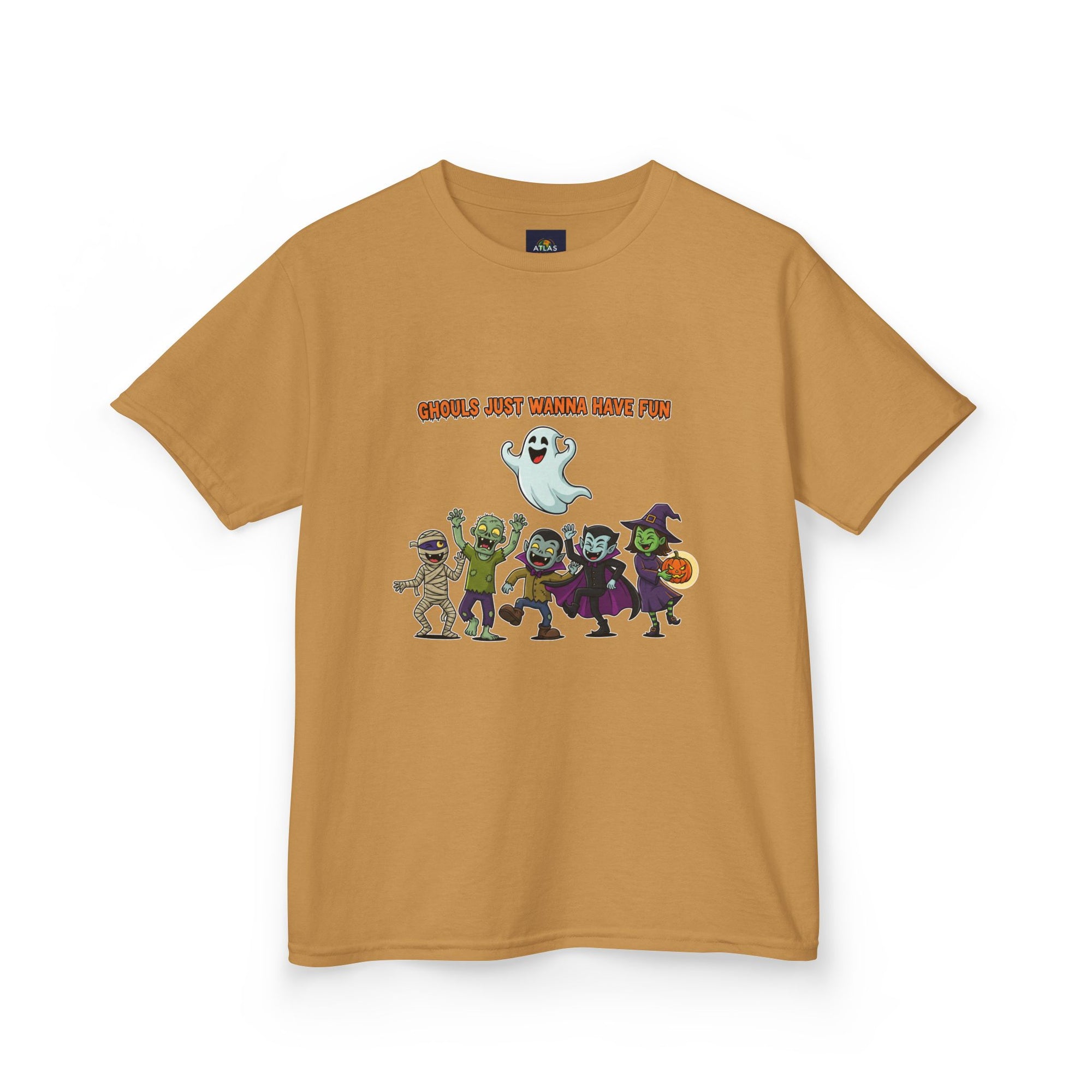 Ghouls Just Wanna Have Fun Kids Halloween T-Shirt | Funny Ghost Mummy Zombie Vampire Witch Shirt for Boys & Girls Trick or Treat Tee - Atlas Briefly