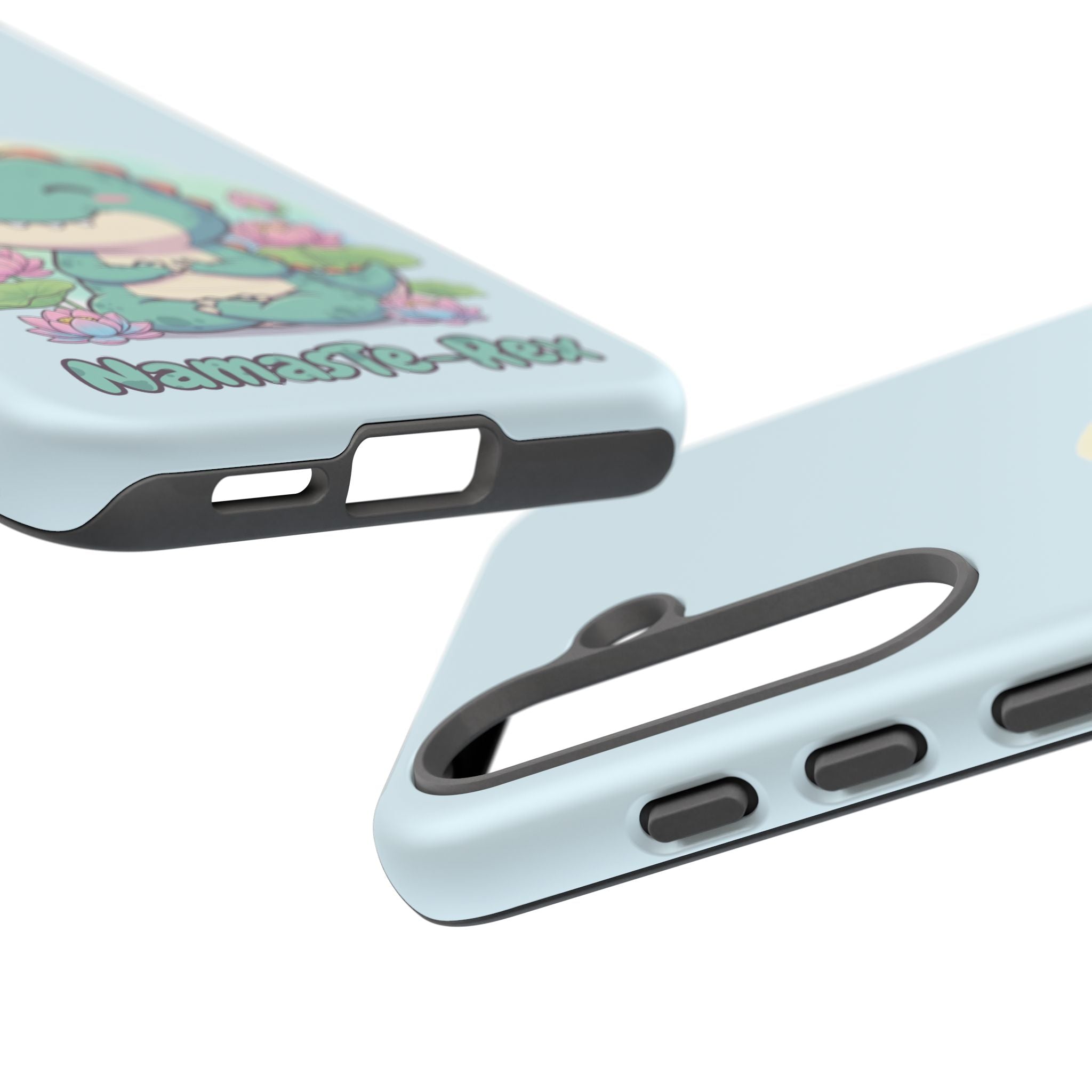 NamasTe-Rex Meditating Dinosaur Phone Case - Funny Yoga T-Rex Mobile Cover | Zen Tech Gift - Atlas Briefly