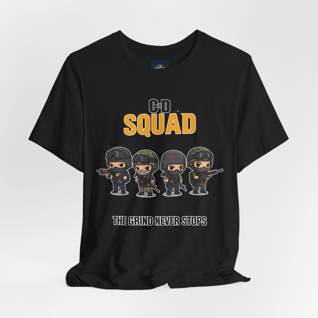 CoD Squad Tee for Gamers: The Grind Never Stops - Atlas Briefly