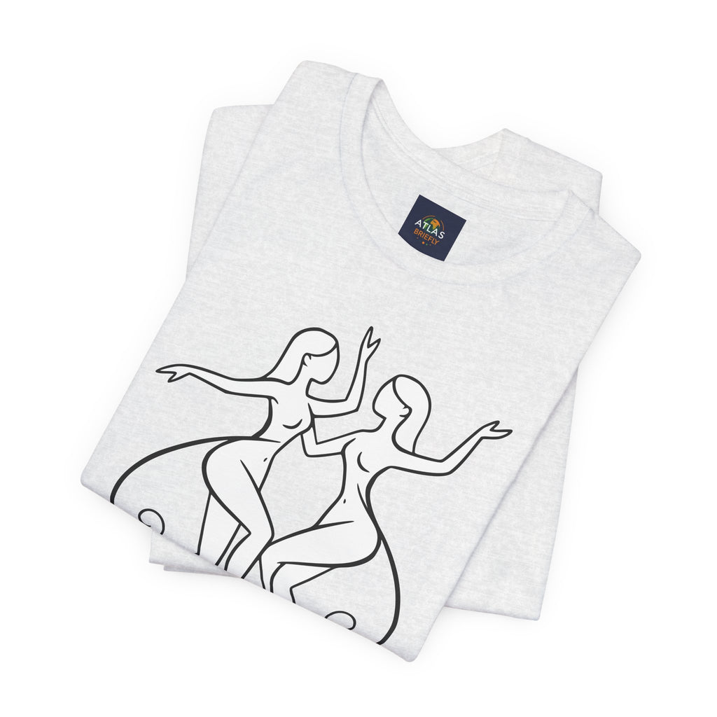 Gemini Zodiac Tee - Minimalistic Black and White Unisex Design