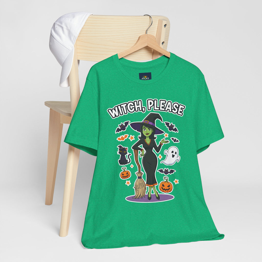 Witch Please Halloween T-Shirt - Sassy Witch Tee with Pumpkin Design | Funny Halloween Shirt - Atlas Briefly