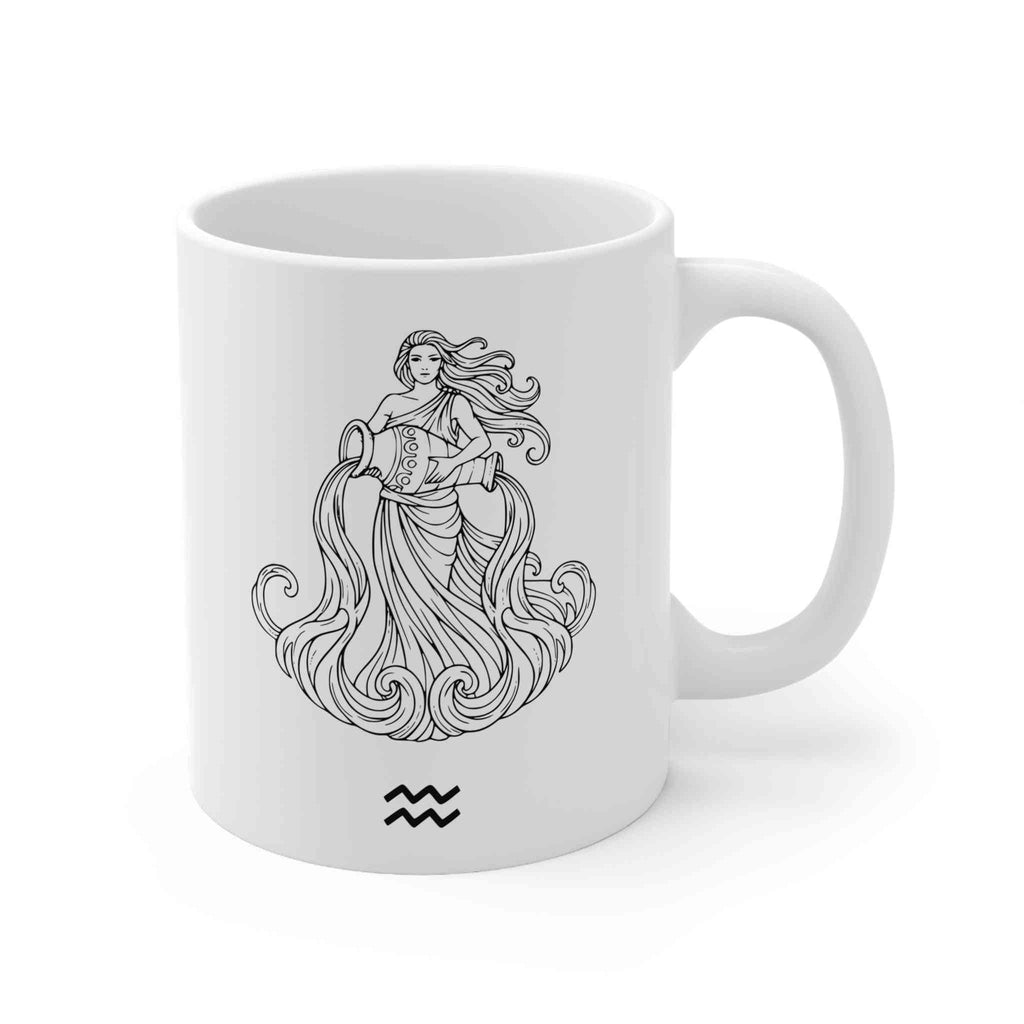 Zodiac Mug - Aquarius Minimalist Design Gift