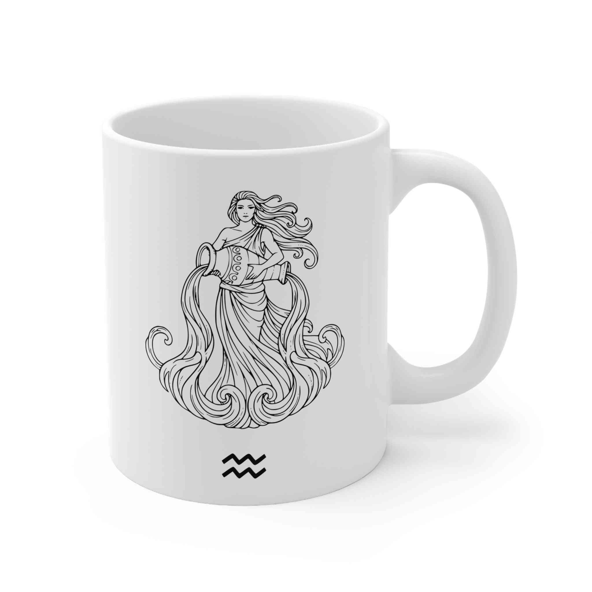 Zodiac Mug - Aquarius Minimalist Design Gift