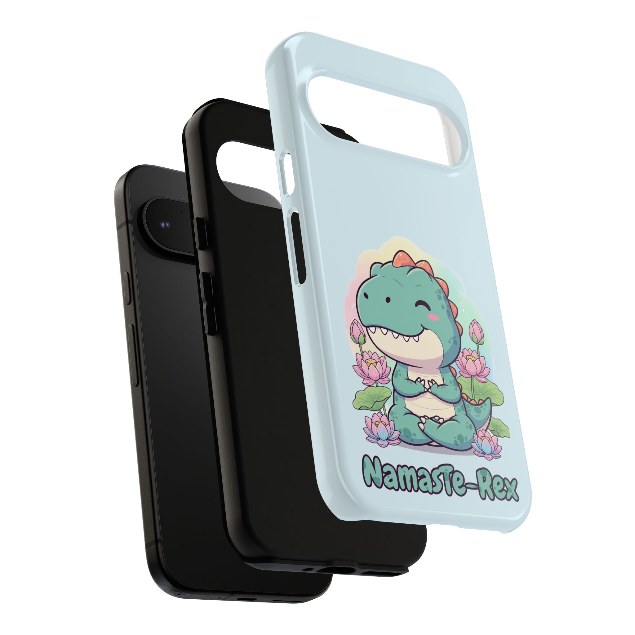 NamasTe-Rex Meditating Dinosaur Phone Case - Funny Yoga T-Rex Mobile Cover | Zen Tech Gift - Atlas Briefly