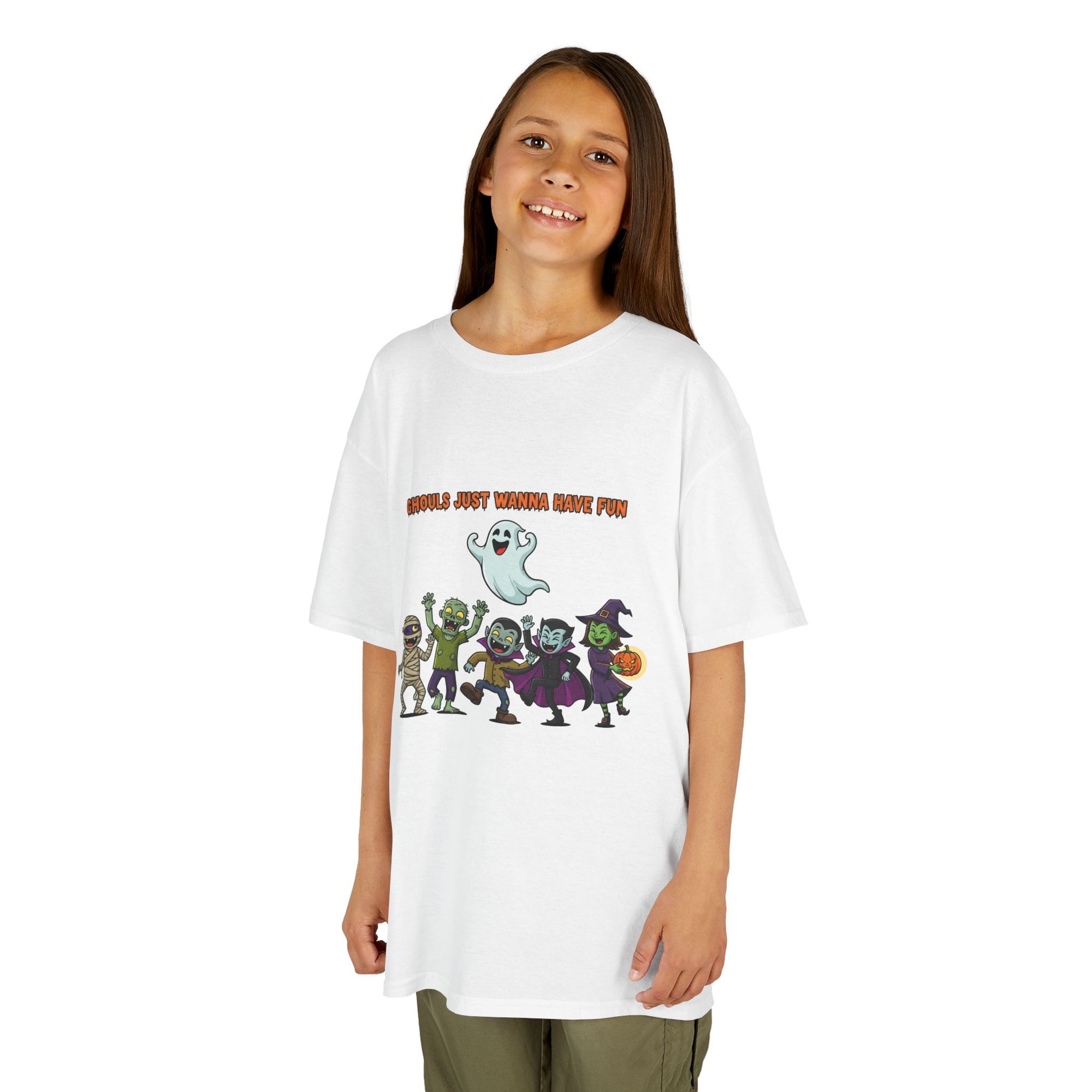 Ghouls Just Wanna Have Fun Kids Halloween T-Shirt | Funny Ghost Mummy Zombie Vampire Witch Shirt for Boys & Girls Trick or Treat Tee - Atlas Briefly
