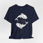 Pisces Zodiac T-shirt - Minimalist Black and White Unisex Tee