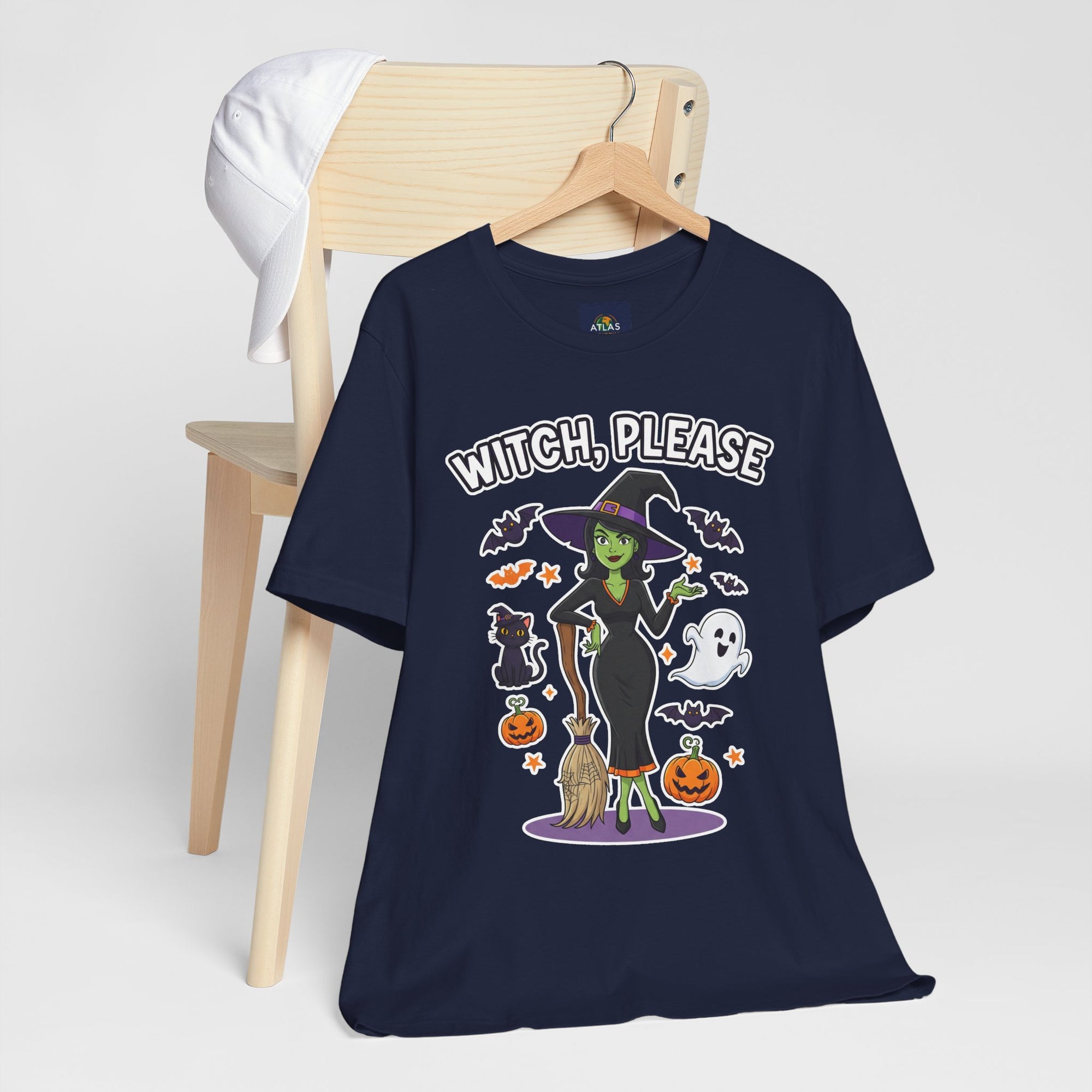Witch Please Halloween T-Shirt - Sassy Witch Tee with Pumpkin Design | Funny Halloween Shirt - Atlas Briefly