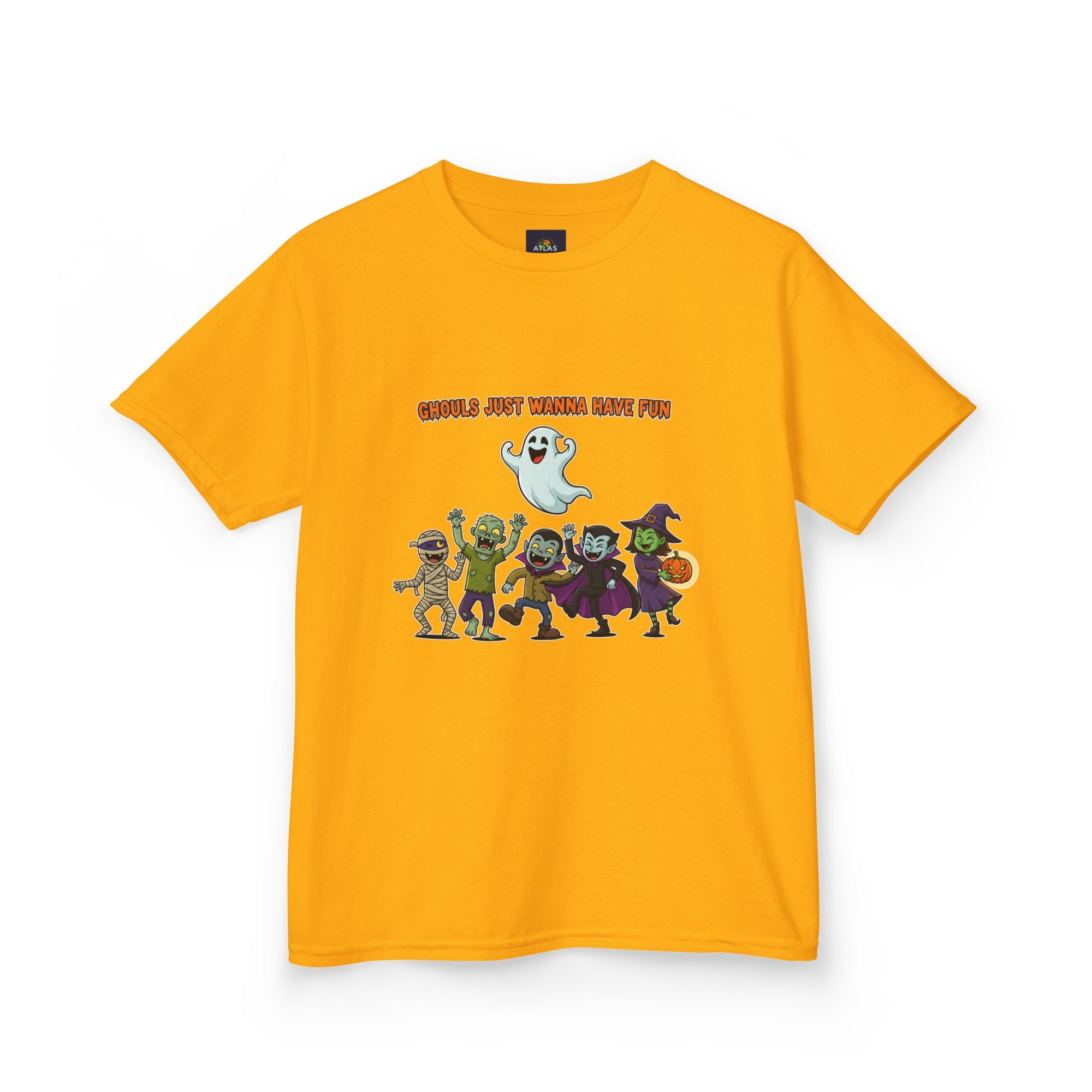 Ghouls Just Wanna Have Fun Kids Halloween T-Shirt | Funny Ghost Mummy Zombie Vampire Witch Shirt for Boys & Girls Trick or Treat Tee - Atlas Briefly
