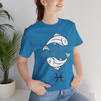 Pisces Zodiac T-shirt - Minimalist Black and White Unisex Tee