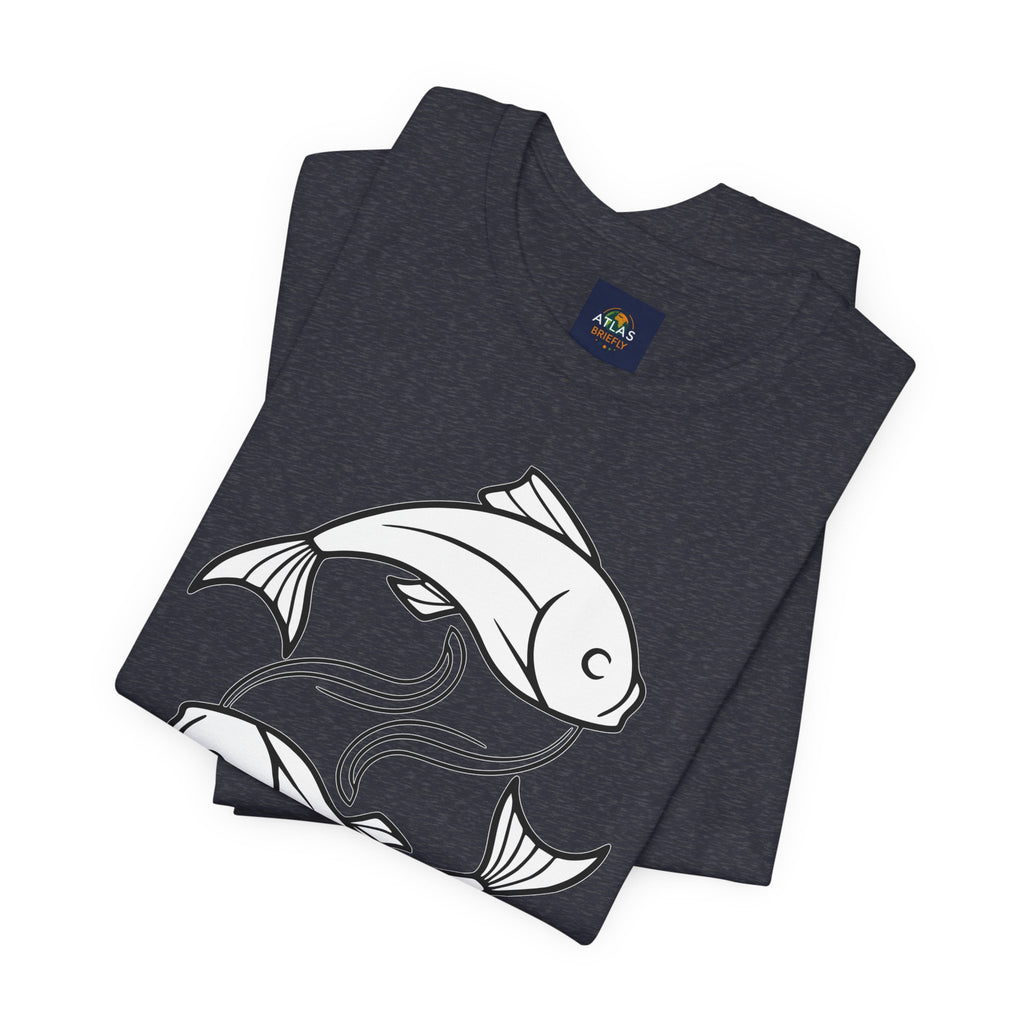 Pisces Zodiac T-shirt - Minimalist Black and White Unisex Tee