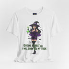 Sexy Witch Halloween T-Shirt - Flirty Witch Costume Tee | Trick or Treat Halloween Shirt - Atlas Briefly