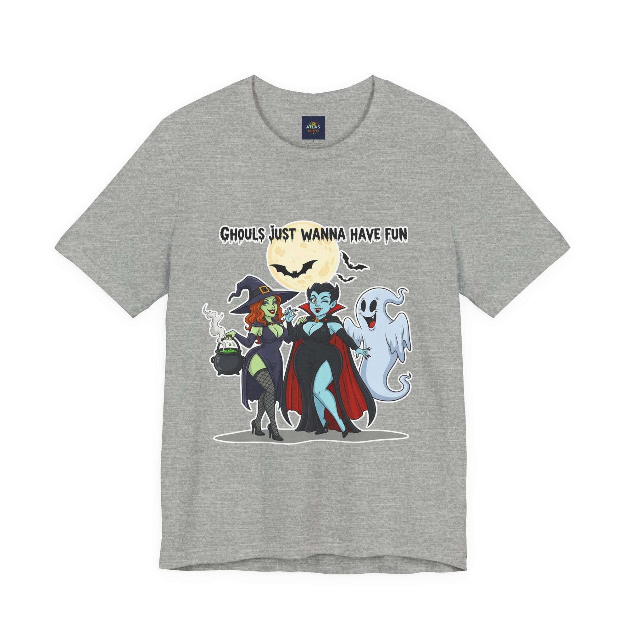 Ghouls Just Wanna Have Fun Halloween T-Shirt - Cute Witch Vampire Ghost Tee | Halloween Character Shirt - Atlas Briefly