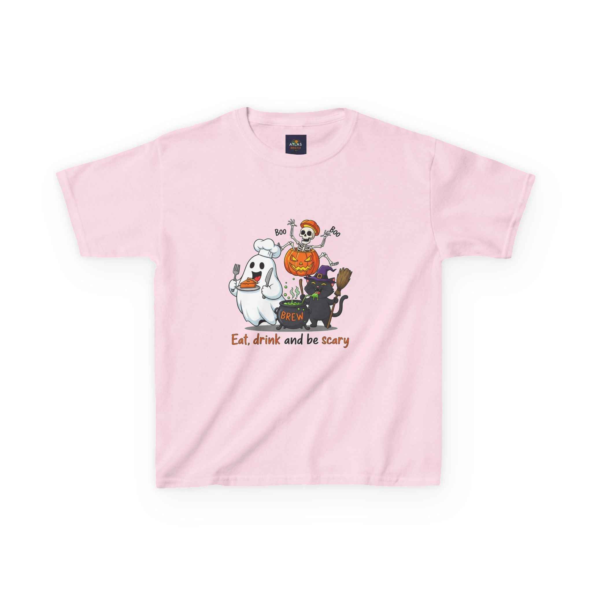 Eat Drink and Be Scary T-Shirt for kids - Atlas Briefly