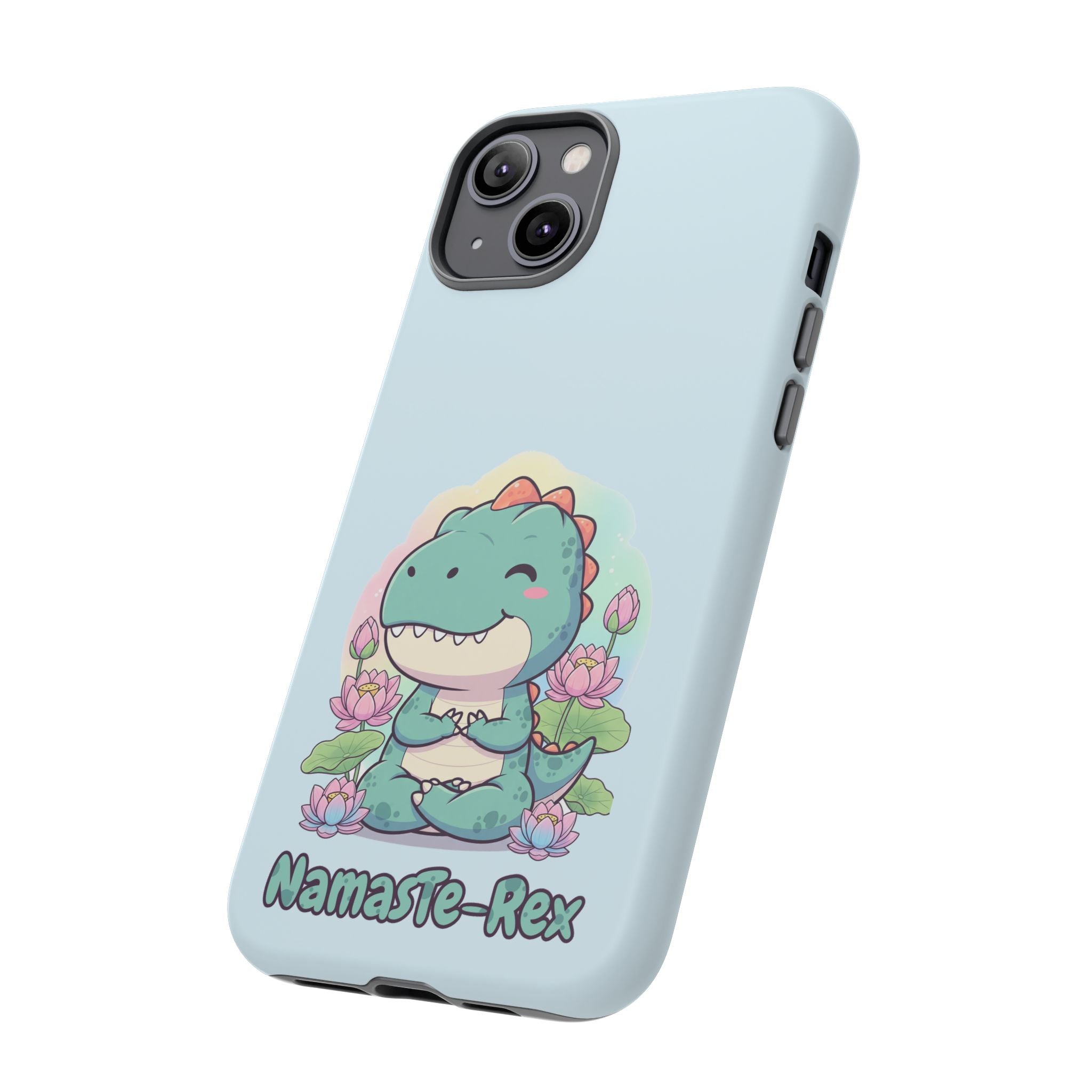NamasTe-Rex Meditating Dinosaur Phone Case - Funny Yoga T-Rex Mobile Cover | Zen Tech Gift - Atlas Briefly