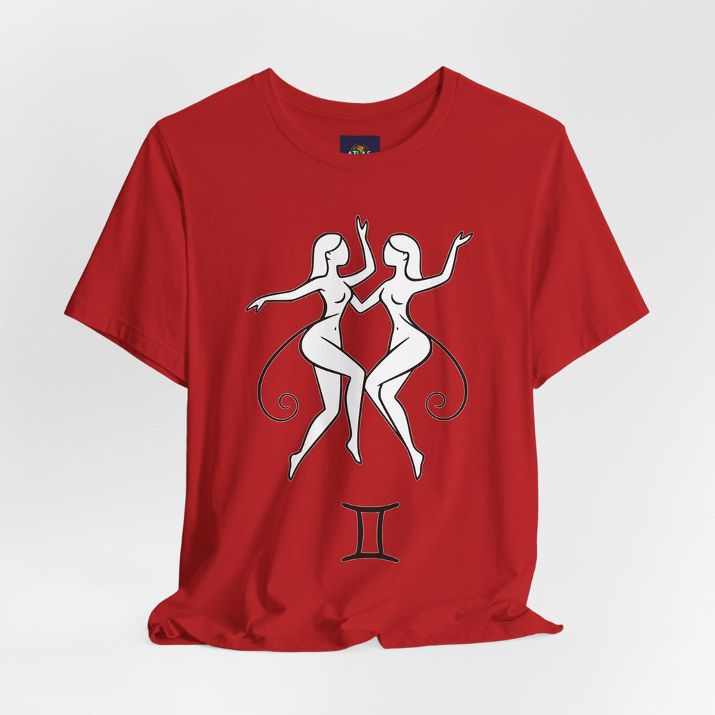 Gemini Zodiac Tee - Minimalistic Black and White Unisex Design
