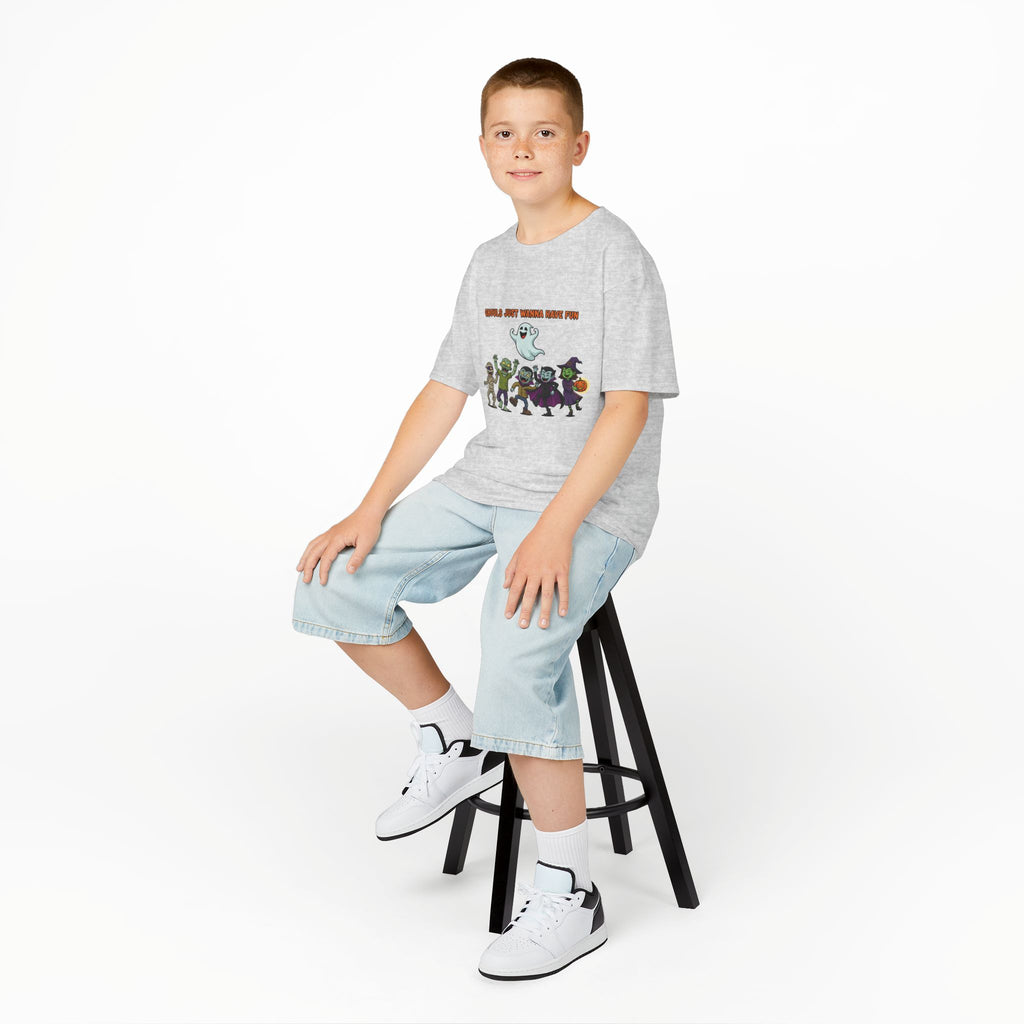 Ghouls Just Wanna Have Fun Kids Halloween T-Shirt | Funny Ghost Mummy Zombie Vampire Witch Shirt for Boys & Girls Trick or Treat Tee - Atlas Briefly