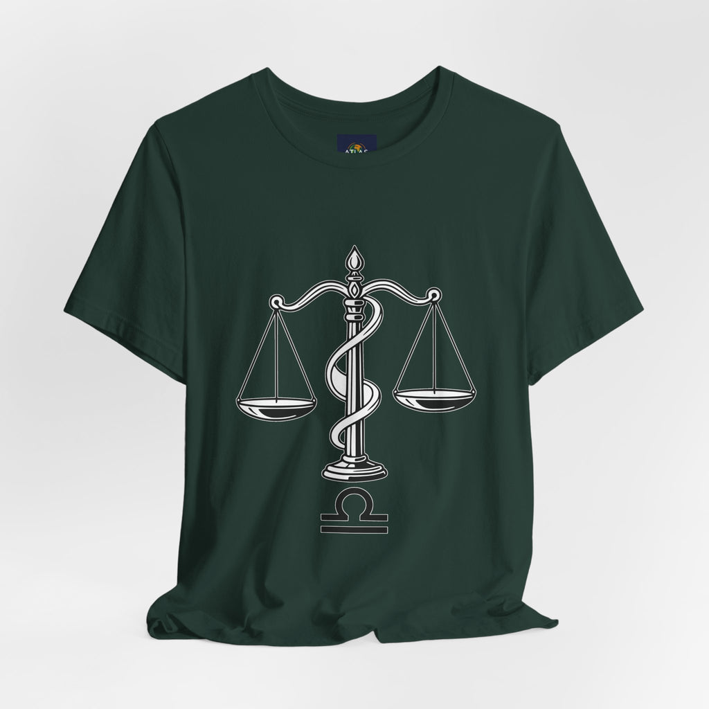 Libra Zodiac Tee - Stylish Unisex Minimalist Black and White Design
