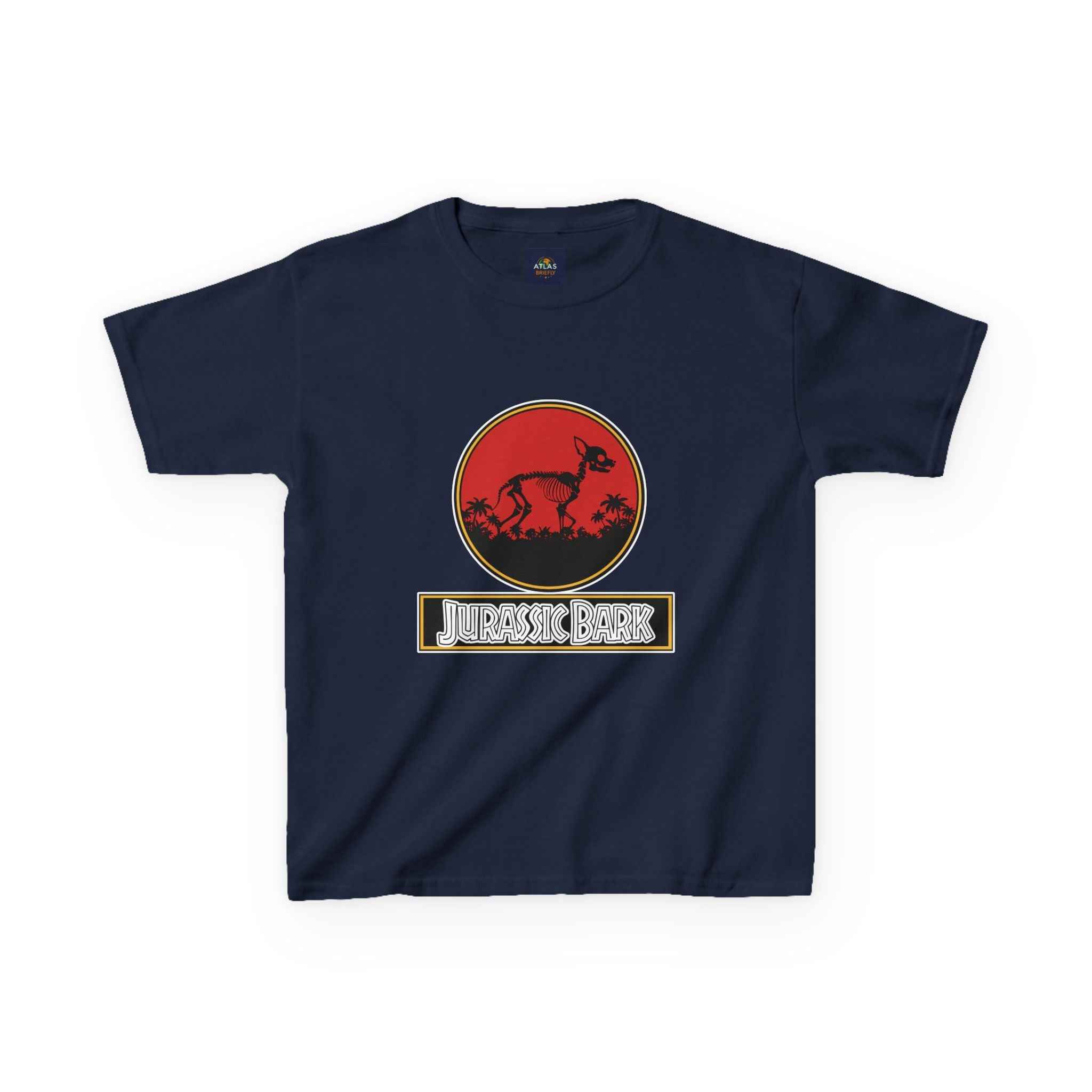 Kids Chihuahua Jurassic Bark T-Shirt - Fun Dog & Dinosaur Tee for Young Pet Lovers - Atlas Briefly