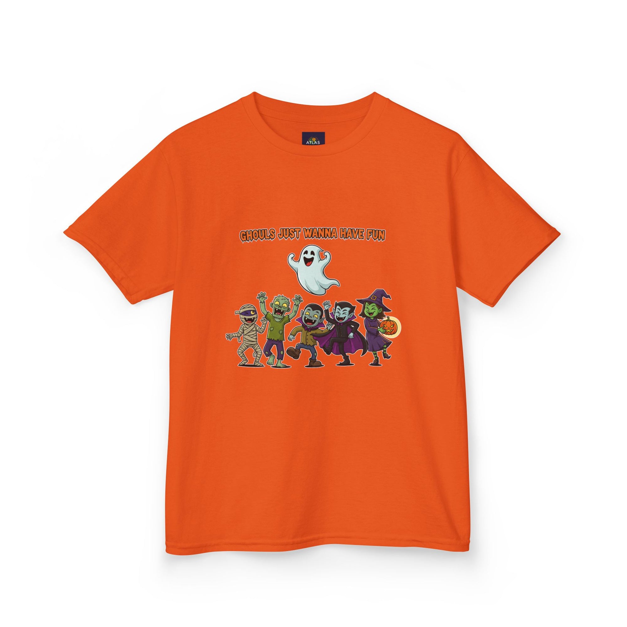 Ghouls Just Wanna Have Fun Kids Halloween T-Shirt | Funny Ghost Mummy Zombie Vampire Witch Shirt for Boys & Girls Trick or Treat Tee - Atlas Briefly