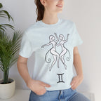 Gemini Zodiac Tee - Minimalistic Black and White Unisex Design