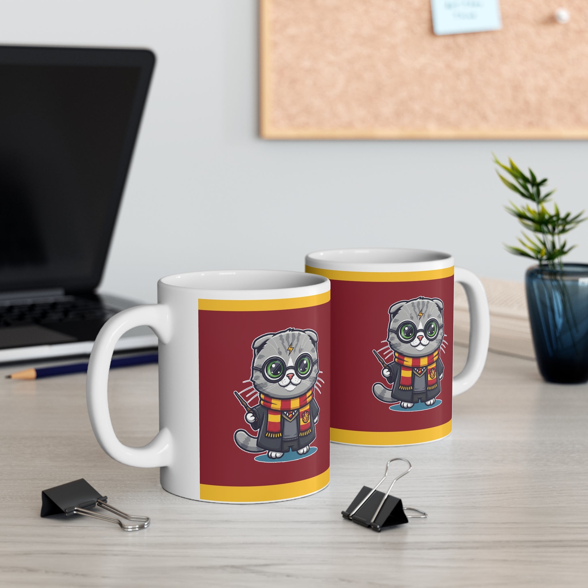 Harry Potter Gryffinclaw Cat Mug - Cute Wizard Kitty Coffee Cup | Adorable Potter Gift