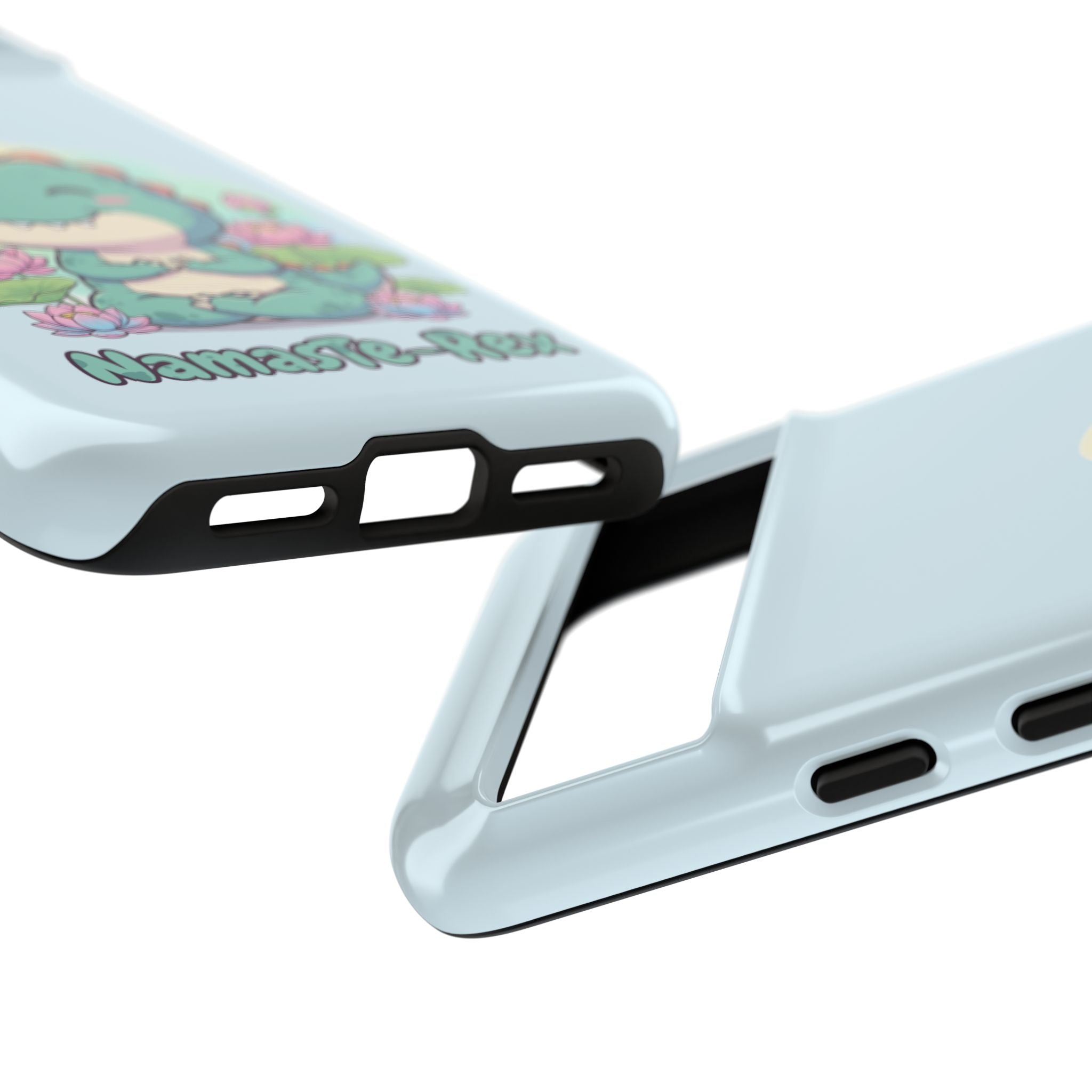 NamasTe-Rex Meditating Dinosaur Phone Case - Funny Yoga T-Rex Mobile Cover | Zen Tech Gift - Atlas Briefly