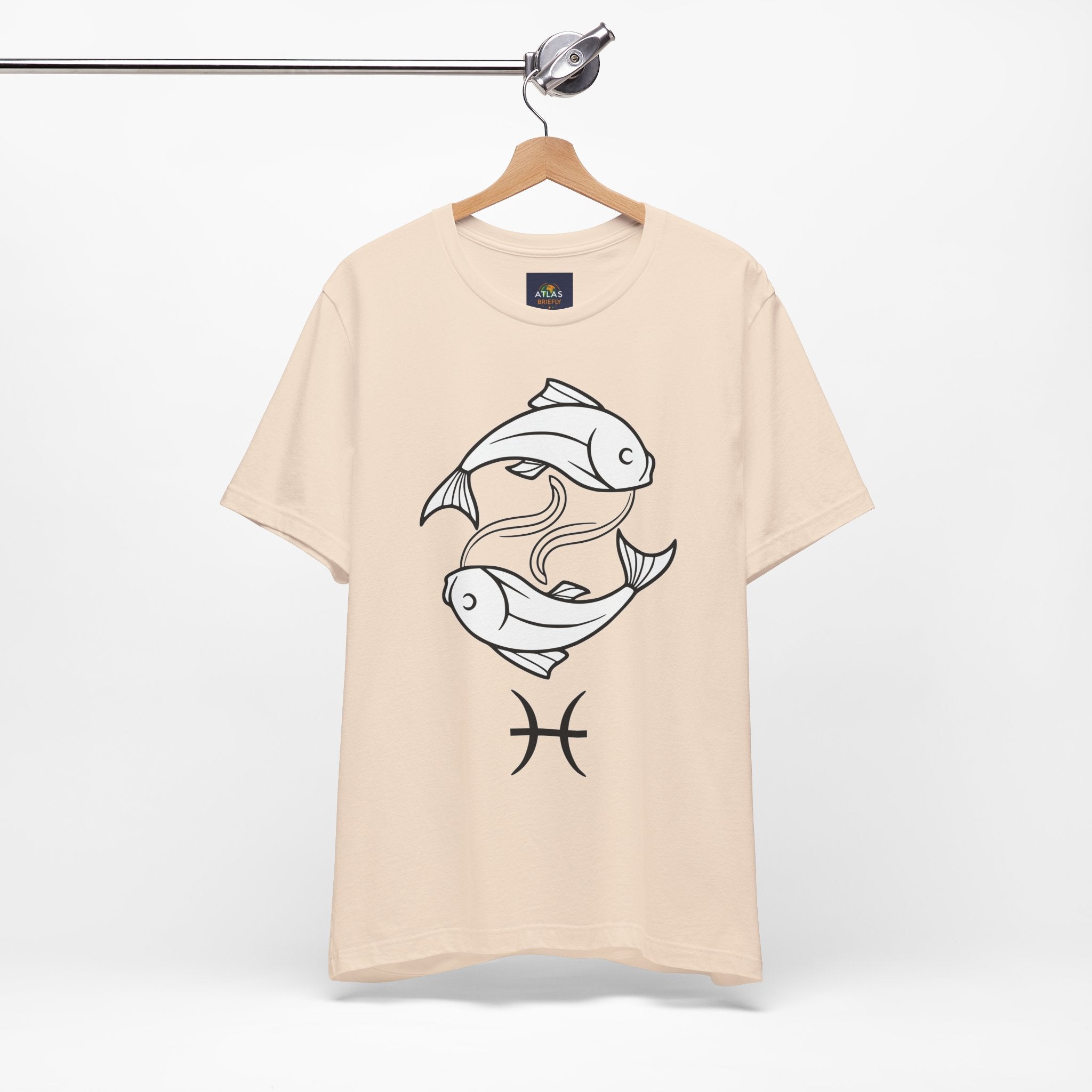 Pisces Zodiac T-shirt - Minimalist Black and White Unisex Tee