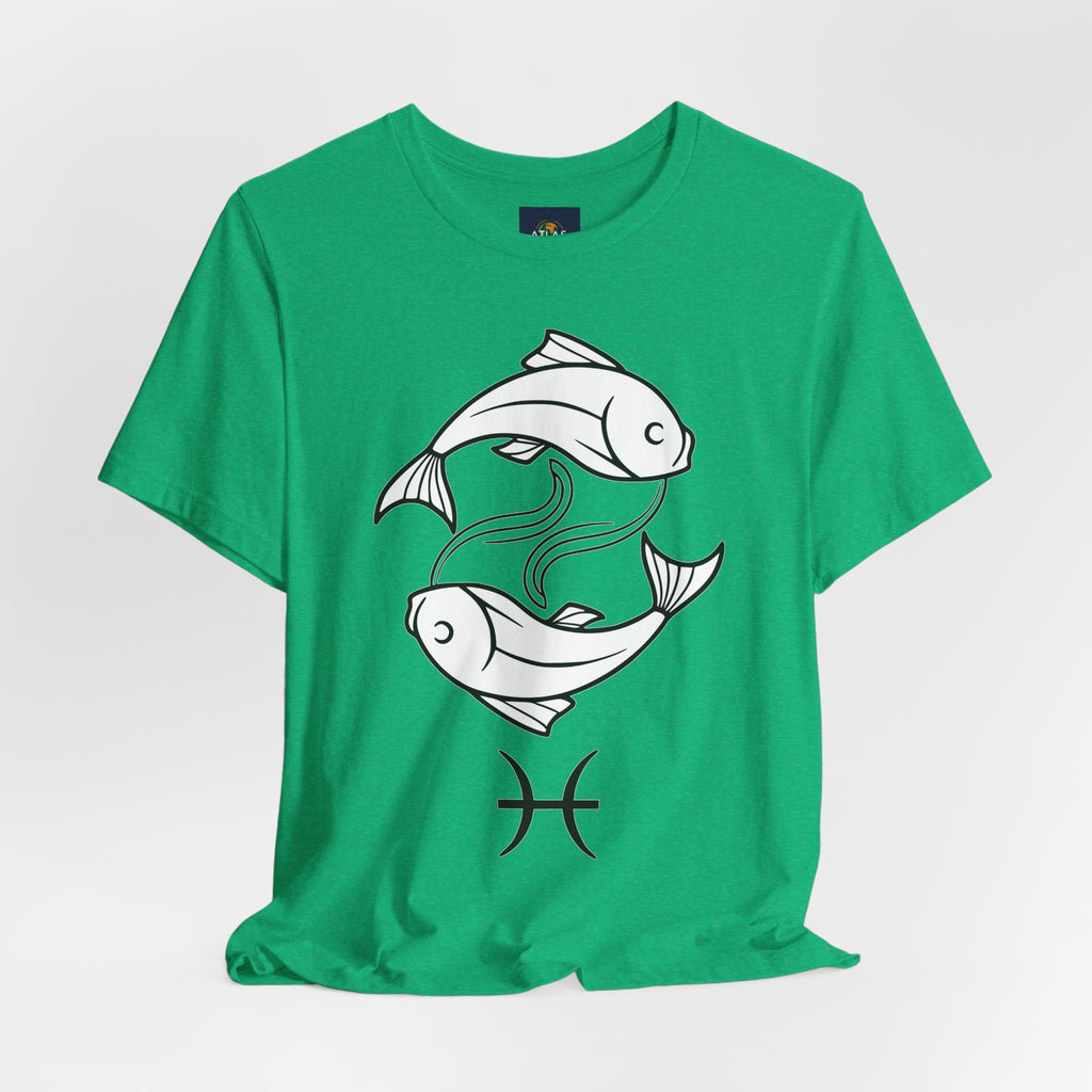 Pisces Zodiac T-shirt - Minimalist Black and White Unisex Tee