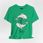 Pisces Zodiac T-shirt - Minimalist Black and White Unisex Tee