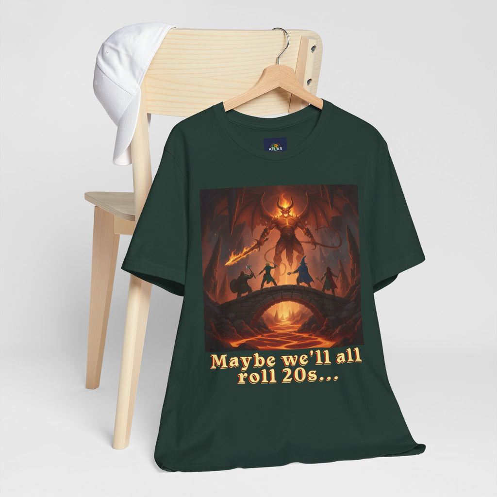 D&D Fantasy T-Shirt - Roll a Natural 20 Dungeon Master RPG Unisex Tee