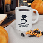 Powered by Caffeine and Sheer Will Mug - Funny Coffee Cup | Minimalist Humor Gift US Version - Atlas Briefly