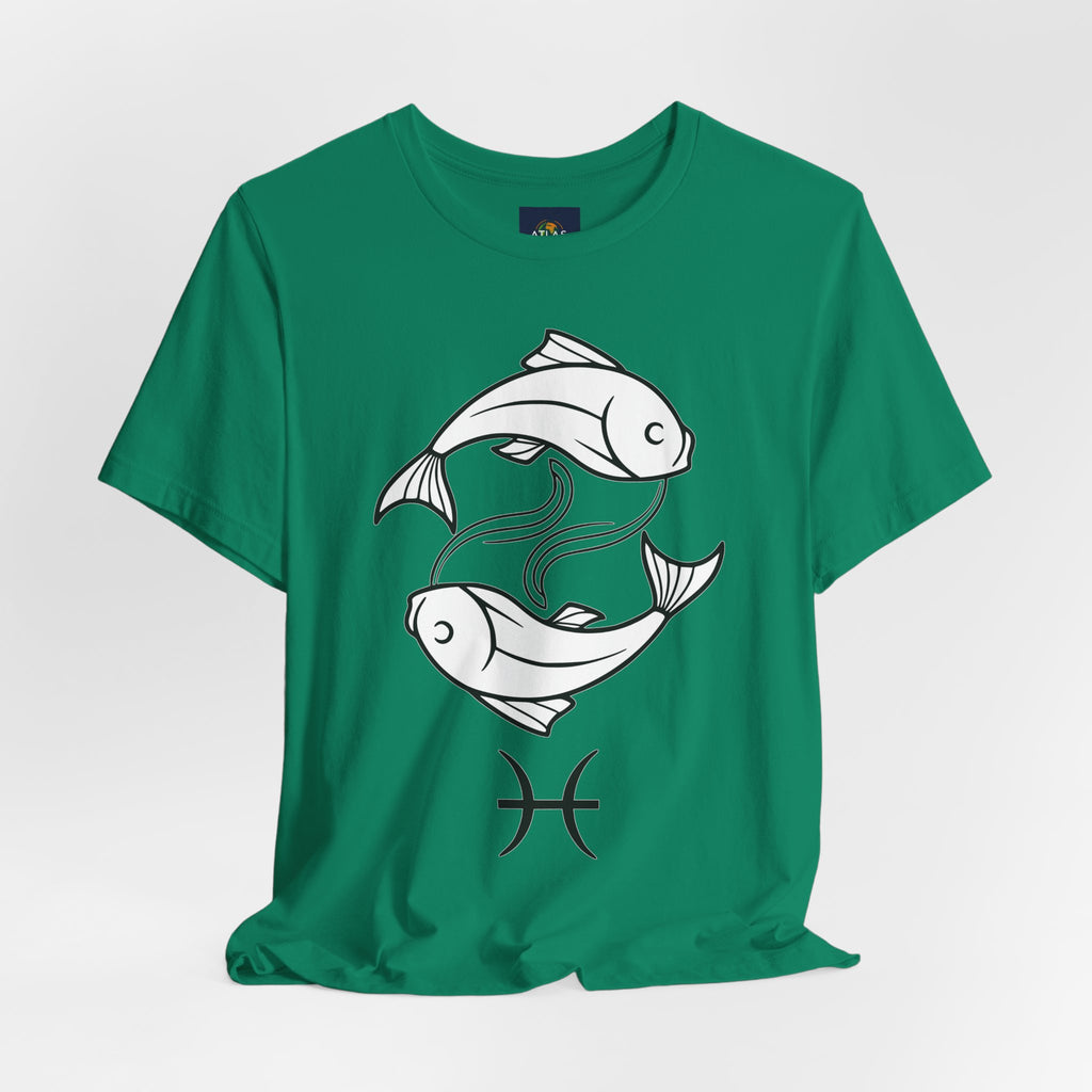 Pisces Zodiac T-shirt - Minimalist Black and White Unisex Tee