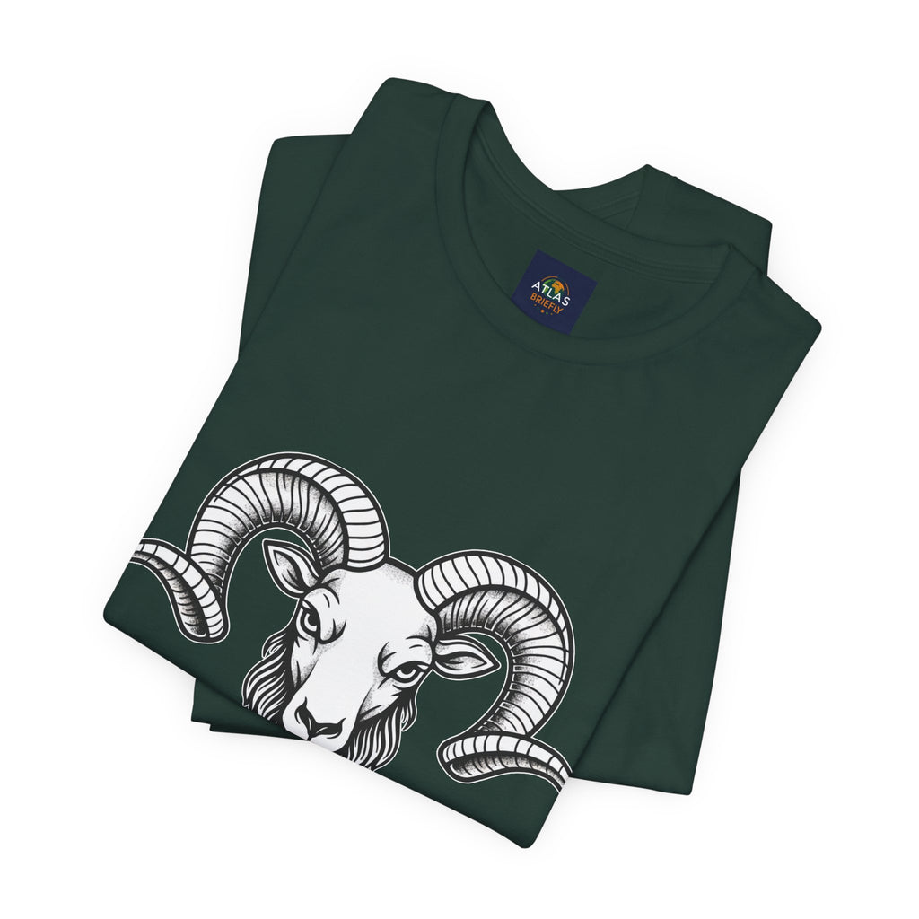 Aries Horoscope Tee - Unisex Black and White Minimal Design