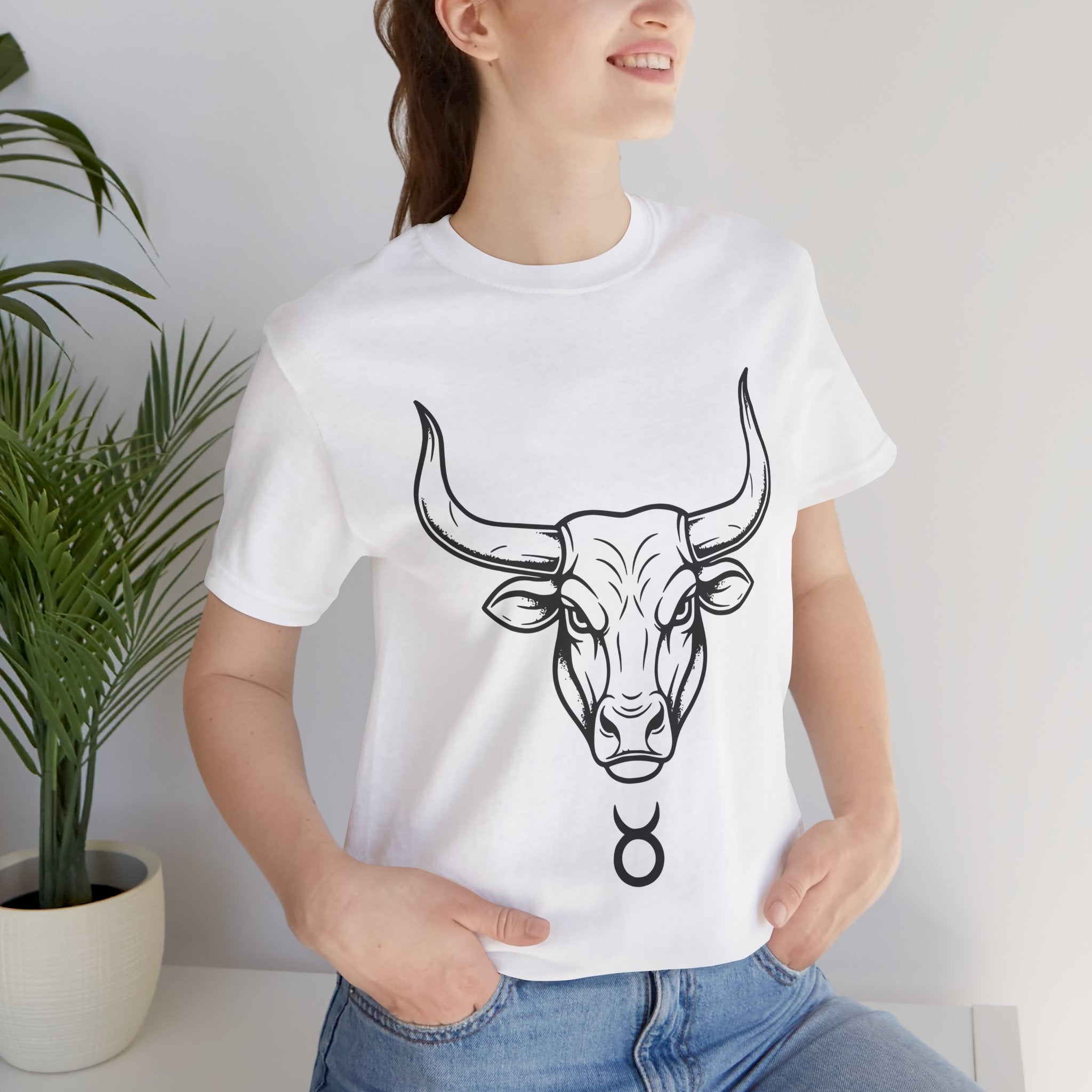 Taurus Zodiac T-Shirt - Minimalist Black and White Unisex T-Shirt