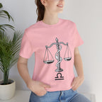 Libra Zodiac Tee - Stylish Unisex Minimalist Black and White Design