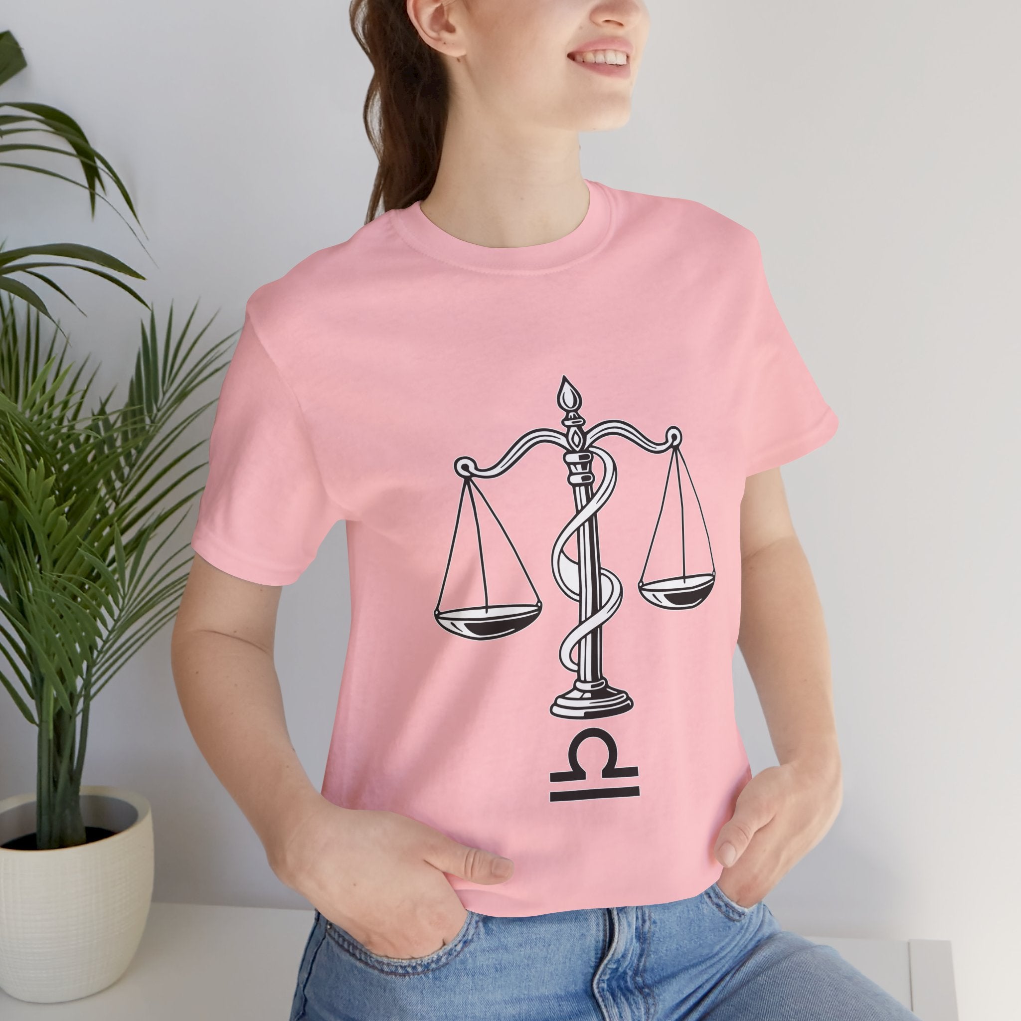 Libra Zodiac Tee - Stylish Unisex Minimalist Black and White Design