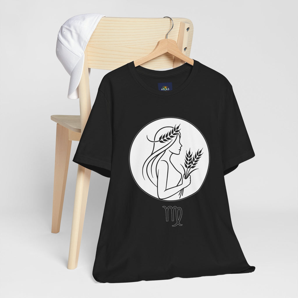 Virgo Zodiac Tee - Minimalist Black and White Unisex T-Shirt