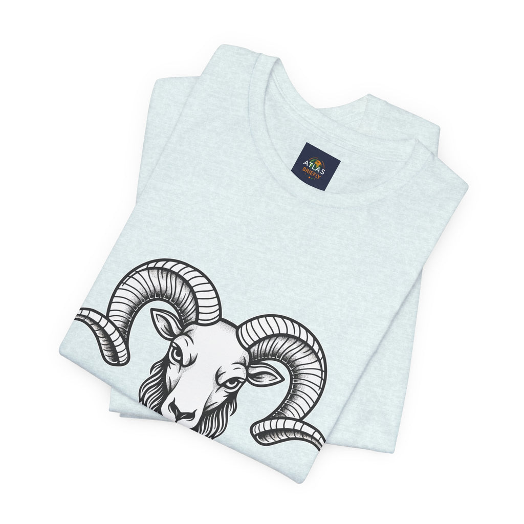 Aries Horoscope Tee - Unisex Black and White Minimal Design