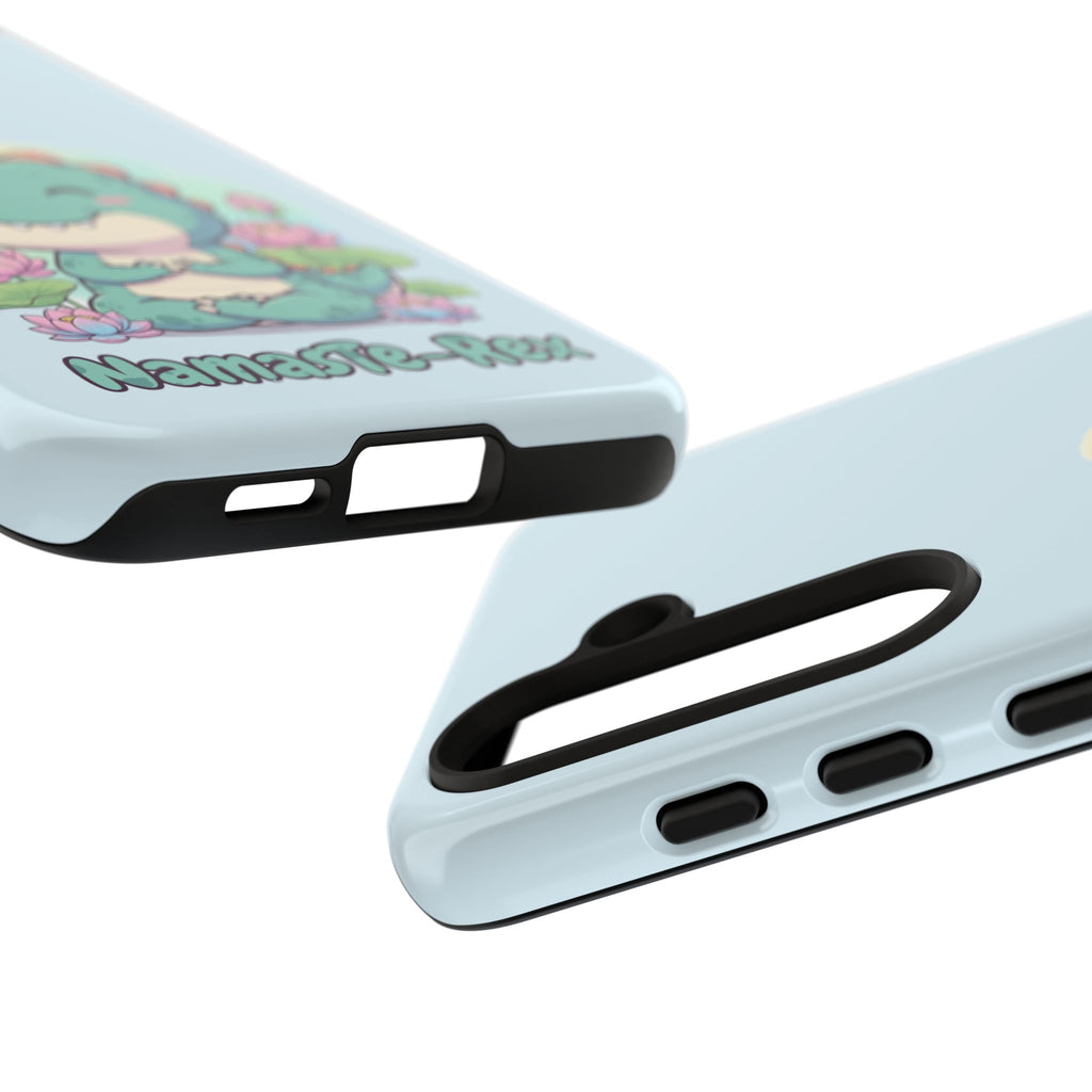 NamasTe-Rex Meditating Dinosaur Phone Case - Funny Yoga T-Rex Mobile Cover | Zen Tech Gift - Atlas Briefly
