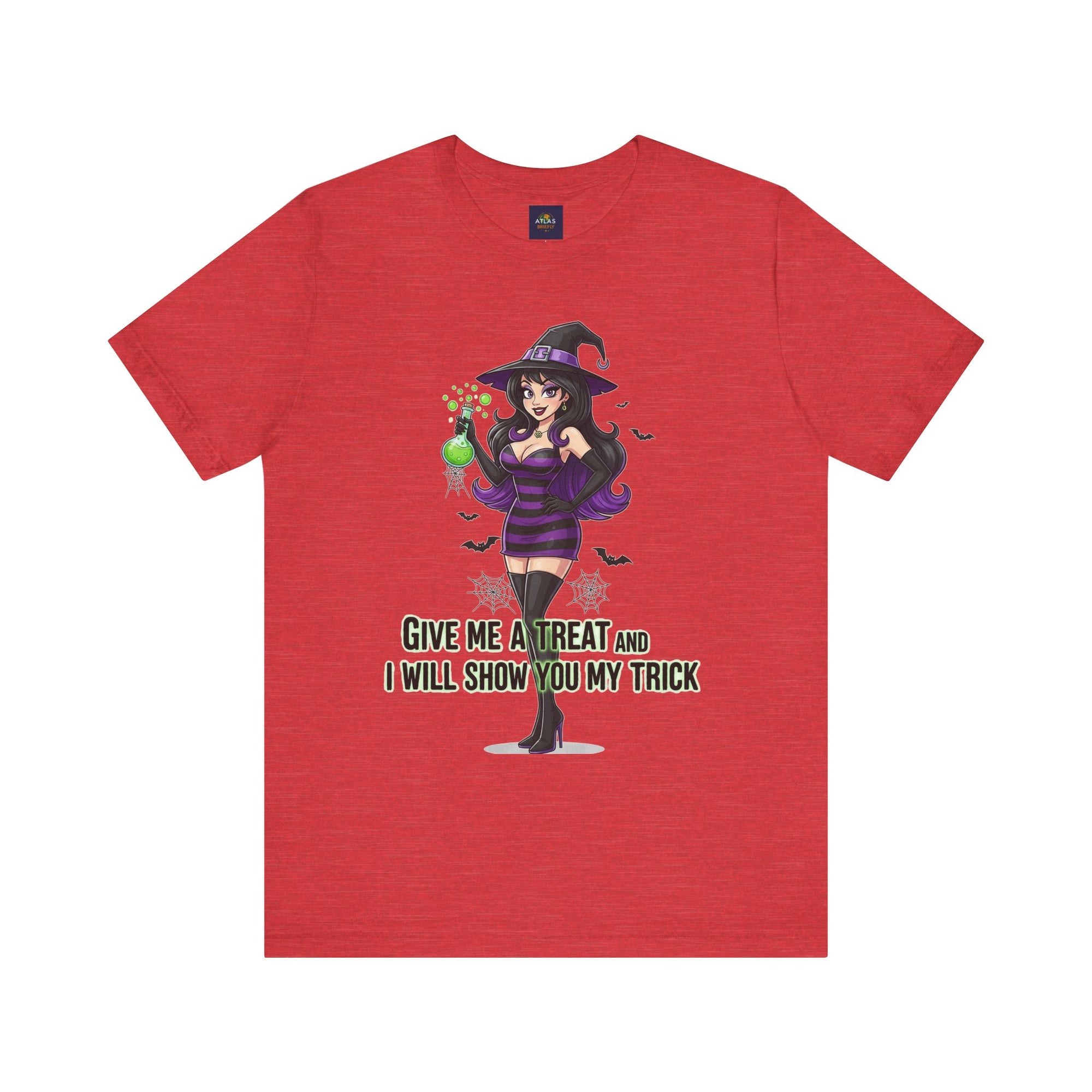 Sexy Witch Halloween T-Shirt - Flirty Witch Costume Tee | Trick or Treat Halloween Shirt - Atlas Briefly