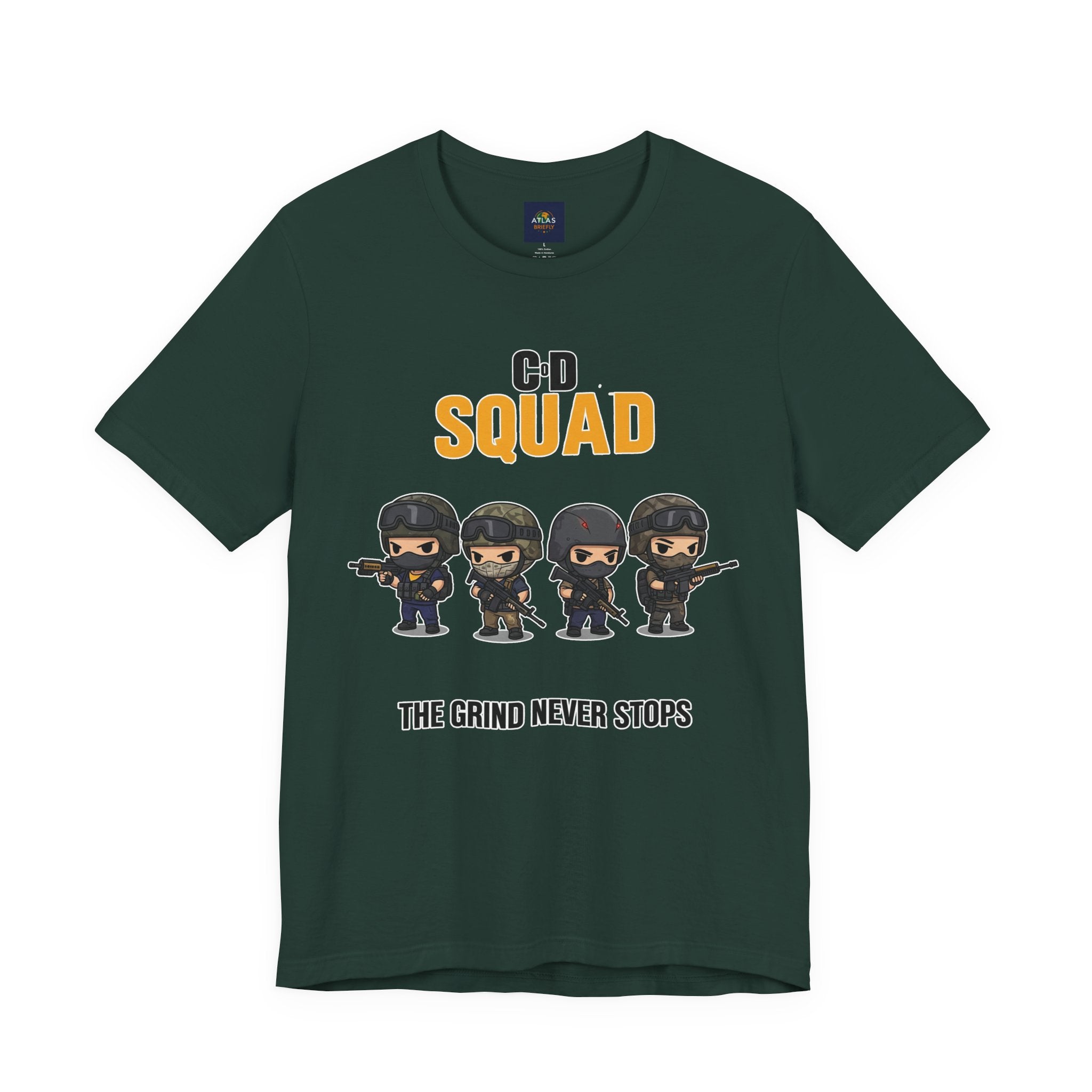 CoD Squad Tee for Gamers: The Grind Never Stops - Atlas Briefly
