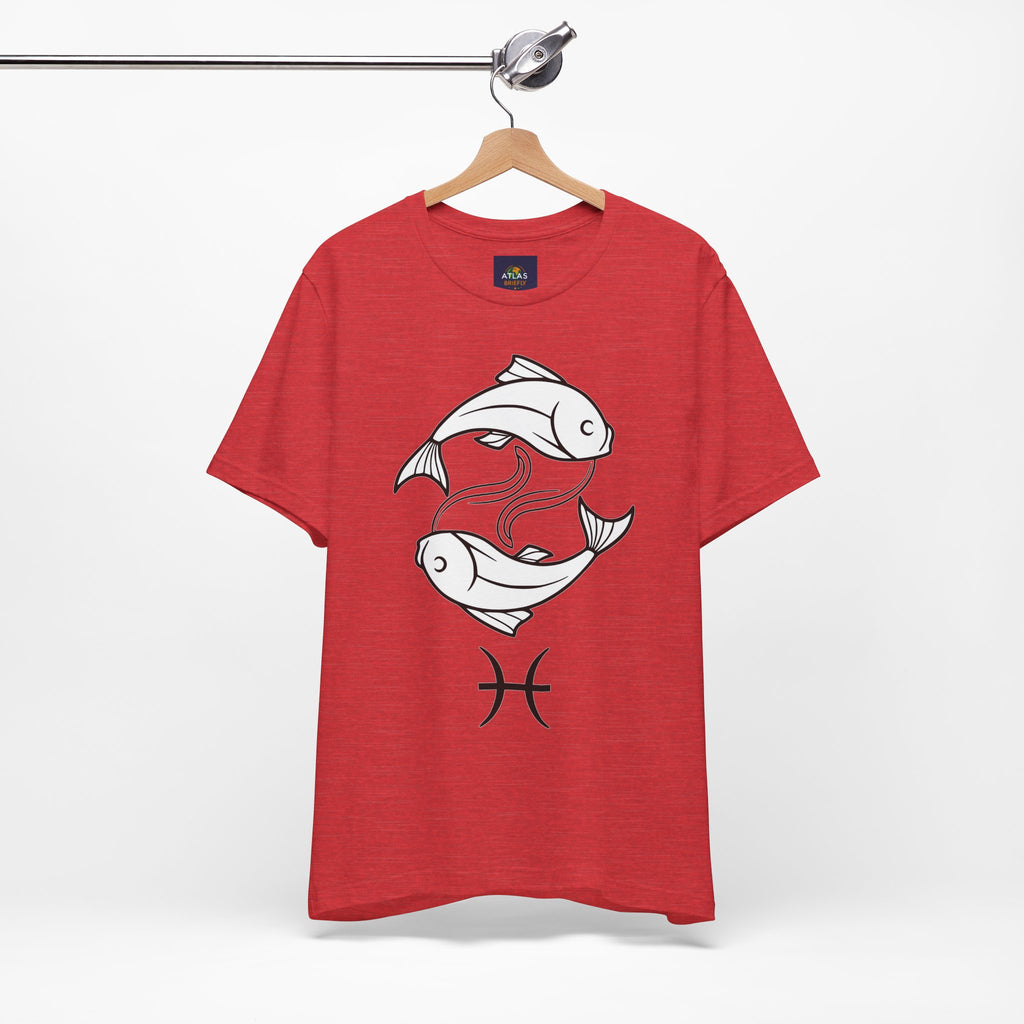 Pisces Zodiac T-shirt - Minimalist Black and White Unisex Tee