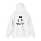 Powered by Caffeine and Sheer Will Hoodie - Funny Coffee Lover Sweatshirt | Minimalist Humor Gift - Atlas Briefly