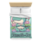 NamasTe-Rex Duvet Cover - Yoga Dinosaur Bedding for a Playful Bedroom - Atlas Briefly