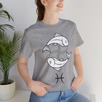 Pisces Zodiac T-shirt - Minimalist Black and White Unisex Tee