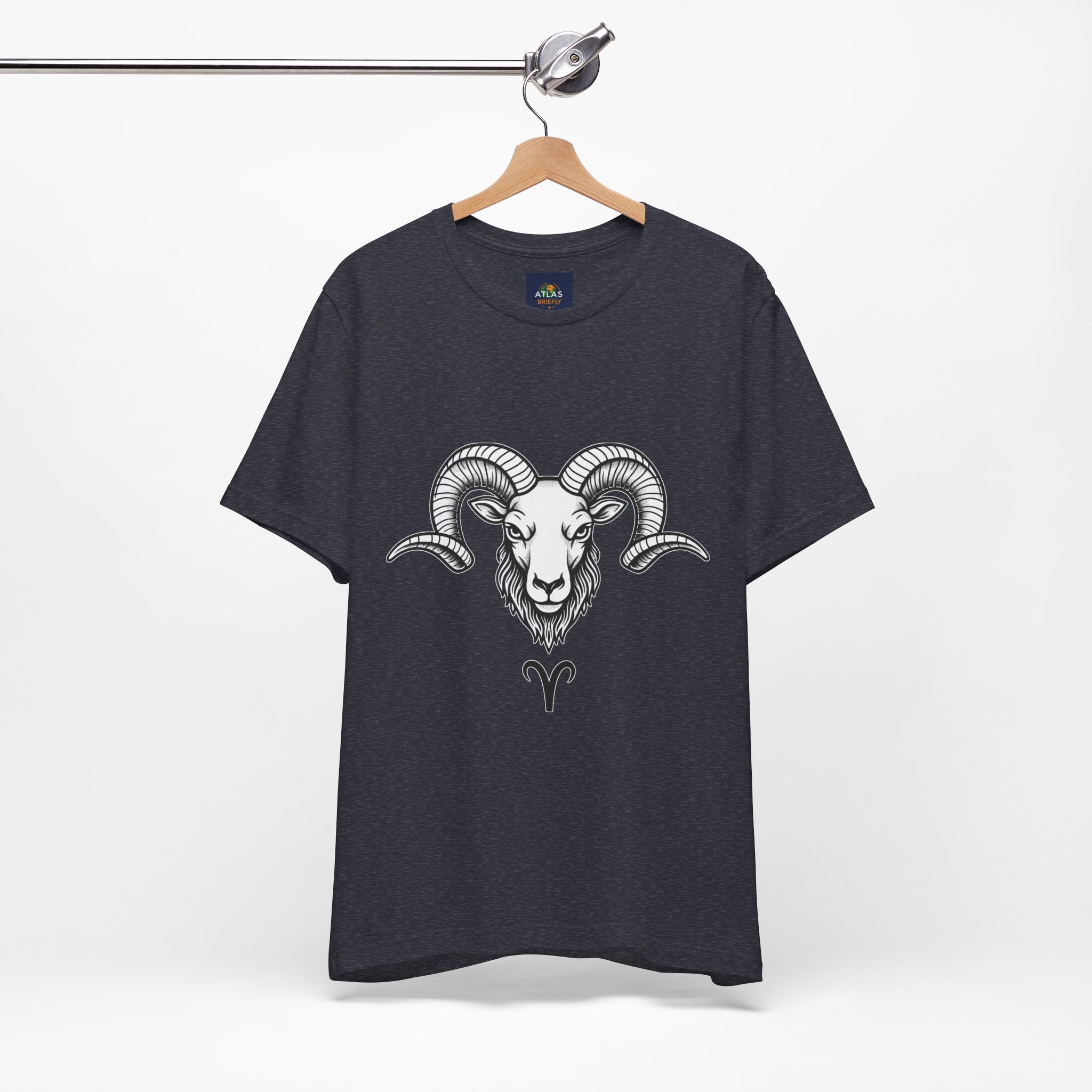 Aries Horoscope Tee - Unisex Black and White Minimal Design