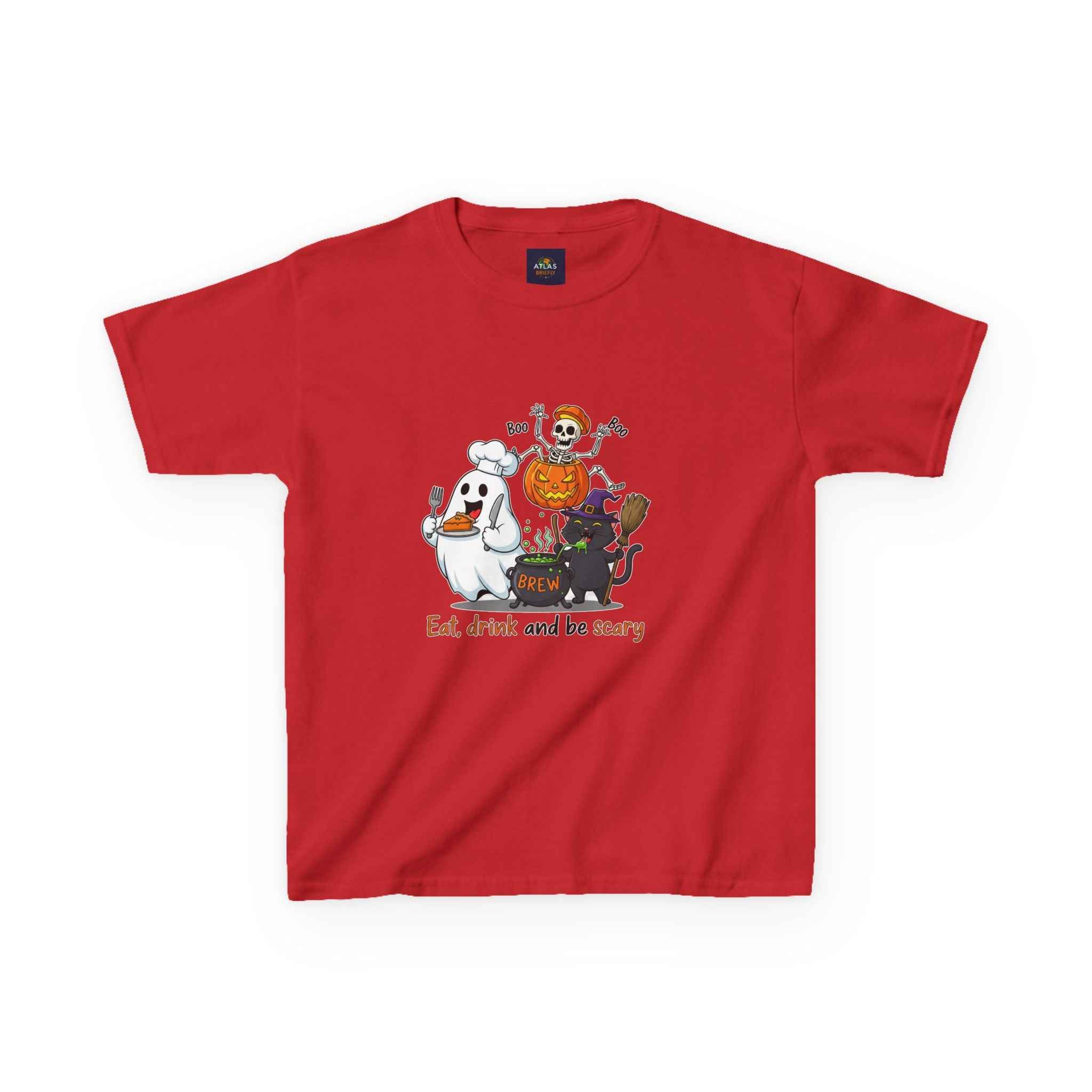 Eat Drink and Be Scary T-Shirt for kids - Atlas Briefly